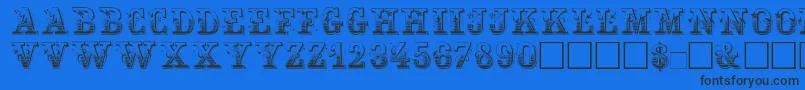 Maxini Font – Black Fonts on Blue Background