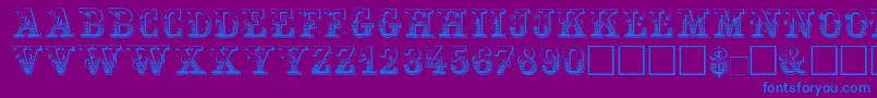 Maxini Font – Blue Fonts on Purple Background