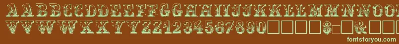 Maxini Font – Green Fonts on Brown Background