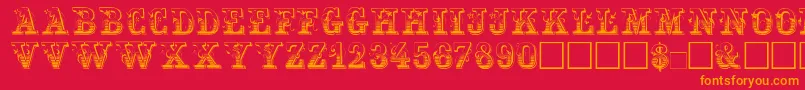 Maxini Font – Orange Fonts on Red Background