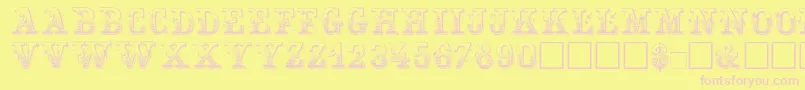 Maxini Font – Pink Fonts on Yellow Background