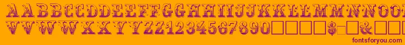 Maxini-Schriftart – Violette Schriften auf orangefarbenem Hintergrund