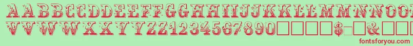 Maxini Font – Red Fonts on Green Background