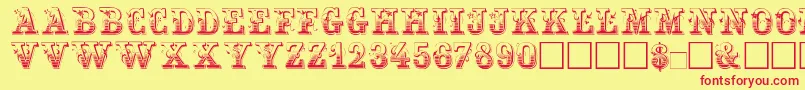 Maxini Font – Red Fonts on Yellow Background