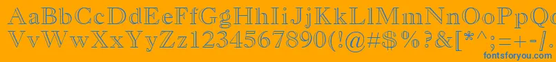 OldStyleMtBoldOutlineRegular Font – Blue Fonts on Orange Background