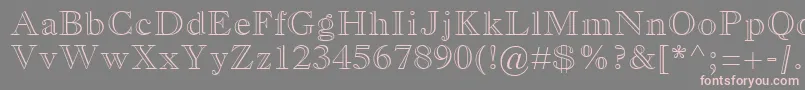 OldStyleMtBoldOutlineRegular-Schriftart – Rosa Schriften auf grauem Hintergrund