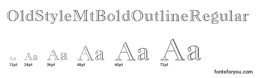 Размеры шрифта OldStyleMtBoldOutlineRegular