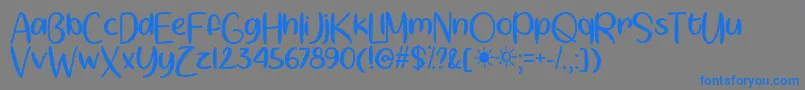 フォントSpringtimeSunshineOtf – 灰色の背景に青い文字