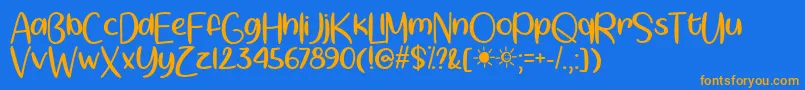 SpringtimeSunshineOtf Font – Orange Fonts on Blue Background