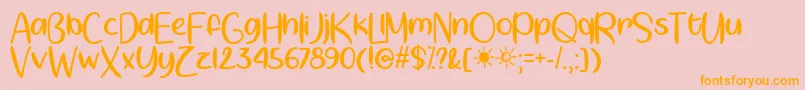 SpringtimeSunshineOtf Font – Orange Fonts on Pink Background