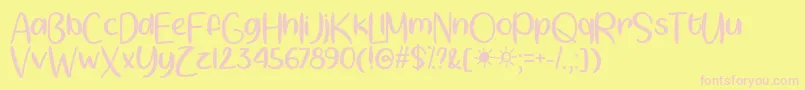 SpringtimeSunshineOtf Font – Pink Fonts on Yellow Background