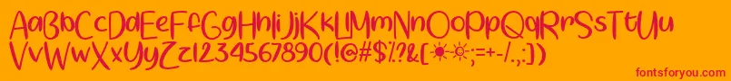 SpringtimeSunshineOtf Font – Red Fonts on Orange Background