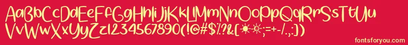 SpringtimeSunshineOtf Font – Yellow Fonts on Red Background