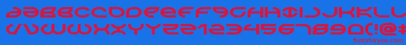 Fonte Aetherfoxexpand – fontes vermelhas em um fundo azul