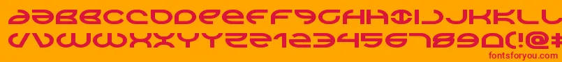 Aetherfoxexpand-Schriftart – Rote Schriften auf orangefarbenem Hintergrund