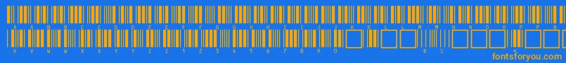 フォントC39hrp24dlttNormal – オレンジ色の文字が青い背景にあります。