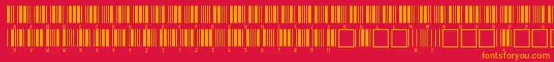 フォントC39hrp24dlttNormal – 赤い背景にオレンジの文字