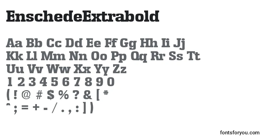 EnschedeExtraboldフォント–アルファベット、数字、特殊文字