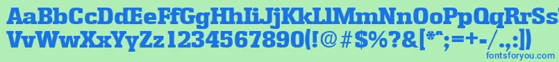 EnschedeExtrabold Font – Blue Fonts on Green Background