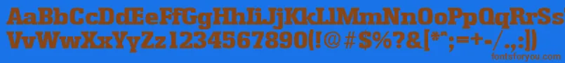 EnschedeExtrabold-fontti – ruskeat fontit sinisellä taustalla