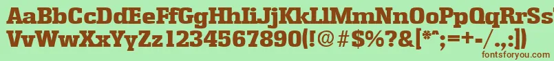 EnschedeExtrabold Font – Brown Fonts on Green Background