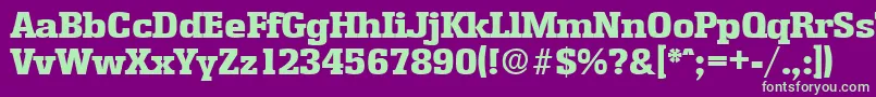 EnschedeExtrabold-fontti – vihreät fontit violetilla taustalla