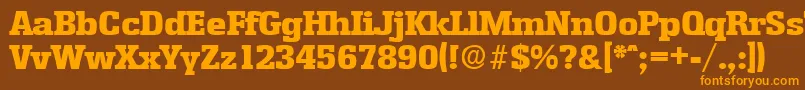 EnschedeExtrabold Font – Orange Fonts on Brown Background
