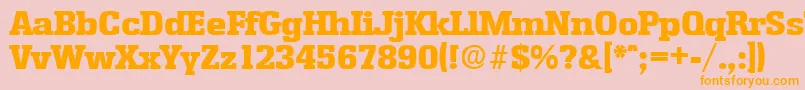 フォントEnschedeExtrabold – オレンジの文字がピンクの背景にあります。