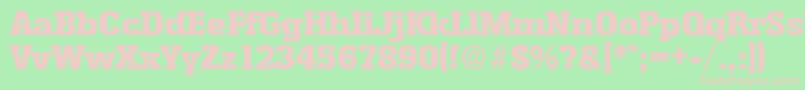 EnschedeExtrabold Font – Pink Fonts on Green Background