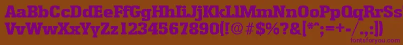 EnschedeExtrabold Font – Purple Fonts on Brown Background