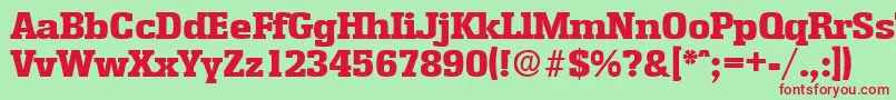 EnschedeExtrabold Font – Red Fonts on Green Background