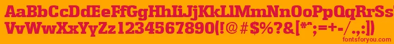EnschedeExtrabold Font – Red Fonts on Orange Background
