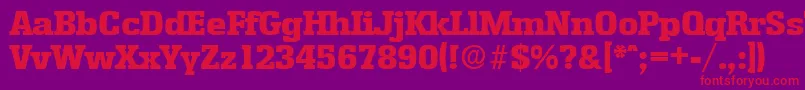 フォントEnschedeExtrabold – 紫の背景に赤い文字