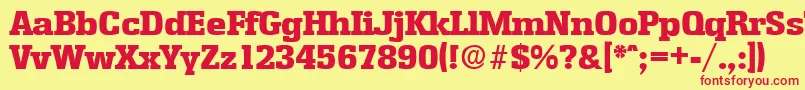 EnschedeExtrabold Font – Red Fonts on Yellow Background