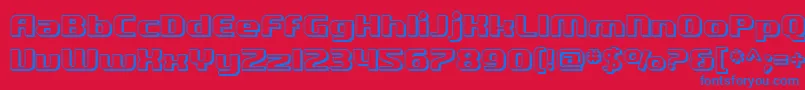 Czcionka SfQuartziteShaded – niebieskie czcionki na czerwonym tle
