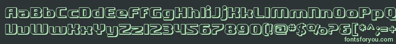 SfQuartziteShaded Font – Green Fonts on Black Background