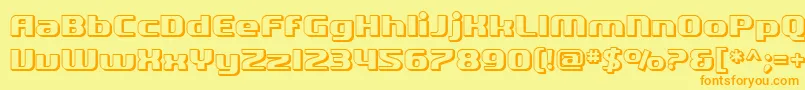 SfQuartziteShaded-Schriftart – Orangefarbene Schriften auf gelbem Hintergrund