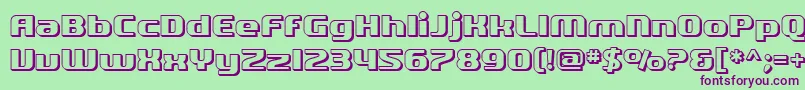 SfQuartziteShaded-Schriftart – Violette Schriften auf grünem Hintergrund