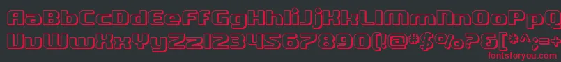 SfQuartziteShaded Font – Red Fonts on Black Background