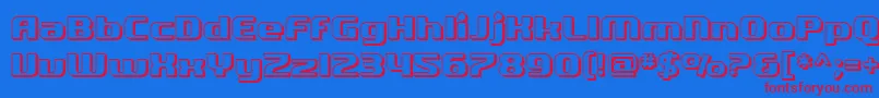 SfQuartziteShaded Font – Red Fonts on Blue Background