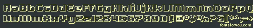 フォントSfQuartziteShaded – 黒い背景に黄色の文字