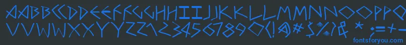 RehaclesMedium Font – Blue Fonts on Black Background