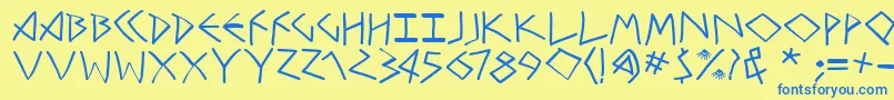 RehaclesMedium Font – Blue Fonts on Yellow Background