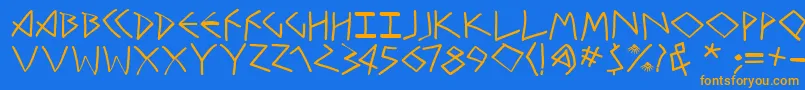 RehaclesMedium Font – Orange Fonts on Blue Background