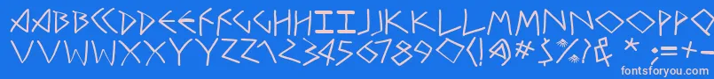 RehaclesMedium Font – Pink Fonts on Blue Background