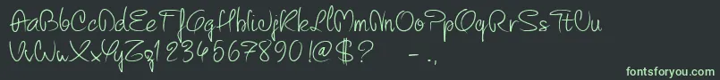 PwCurvyRegularScript Font – Green Fonts on Black Background