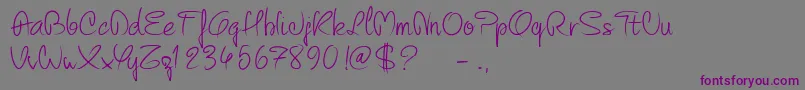 PwCurvyRegularScript-Schriftart – Violette Schriften auf grauem Hintergrund