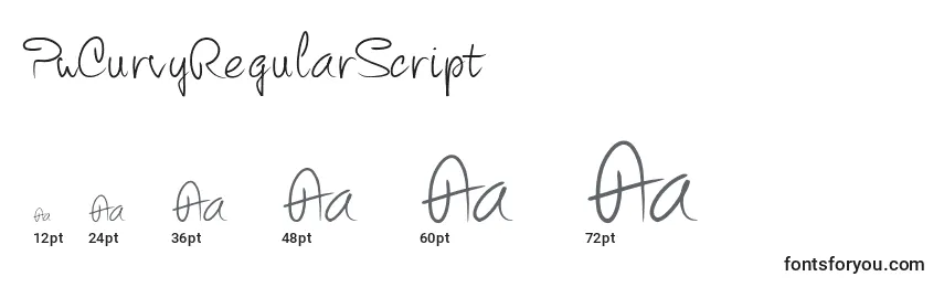 PwCurvyRegularScript Font Sizes