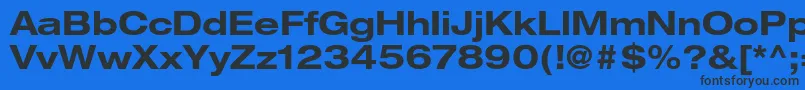 HelveticaneueltstdBdex-Schriftart – Schwarze Schriften auf blauem Hintergrund