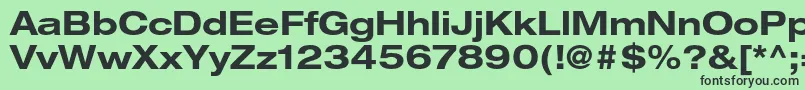 HelveticaneueltstdBdex-fontti – mustat fontit vihreällä taustalla